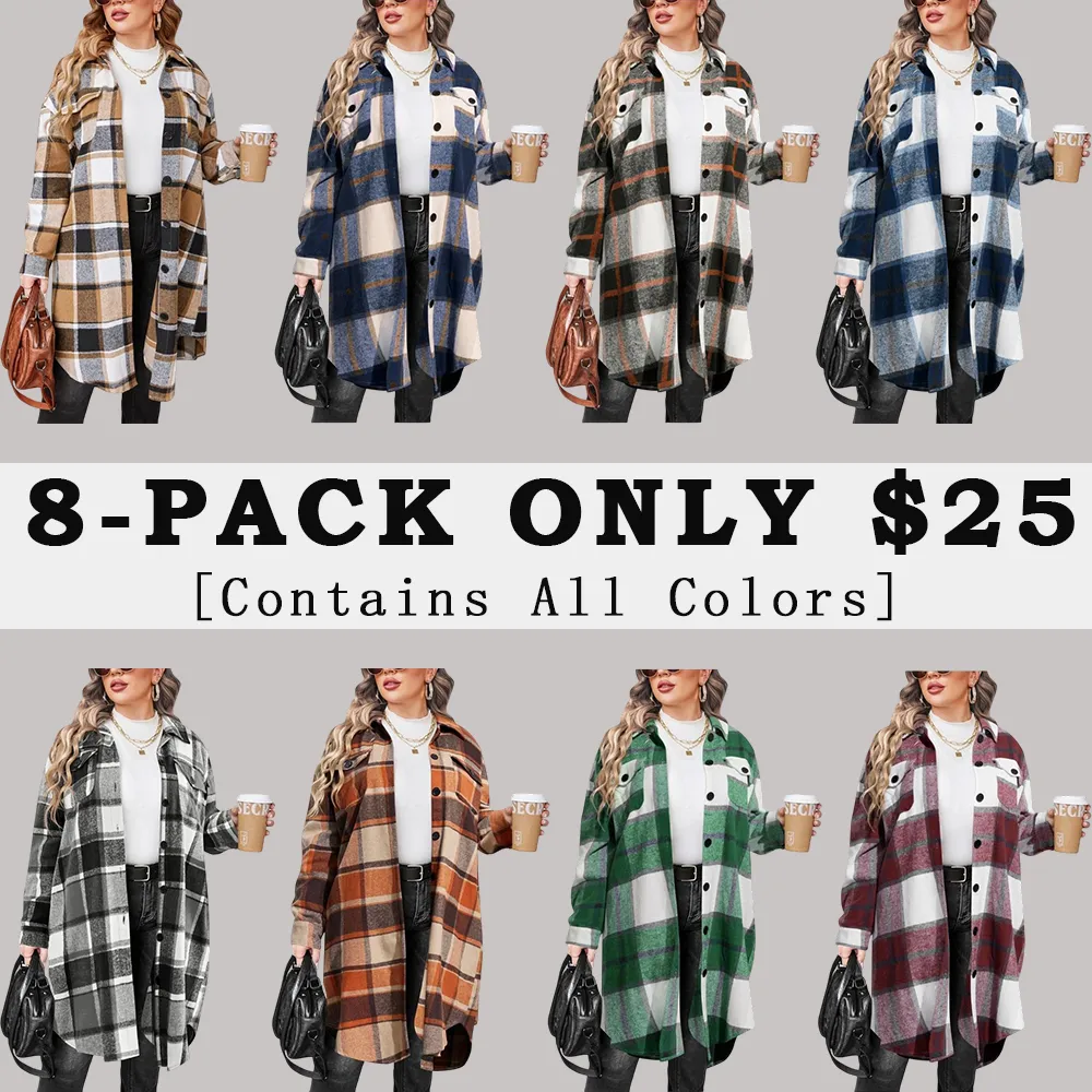 Women's Plus Size Flannel Plaid Shirt
