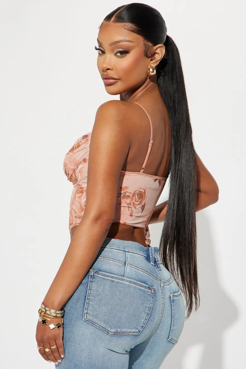 Show Me Love Corset Top - Peach/combo