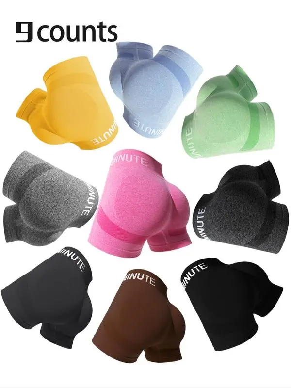 Women's Yoga & Gym Shorts – High Waist, Letter Print, Comfy Fit