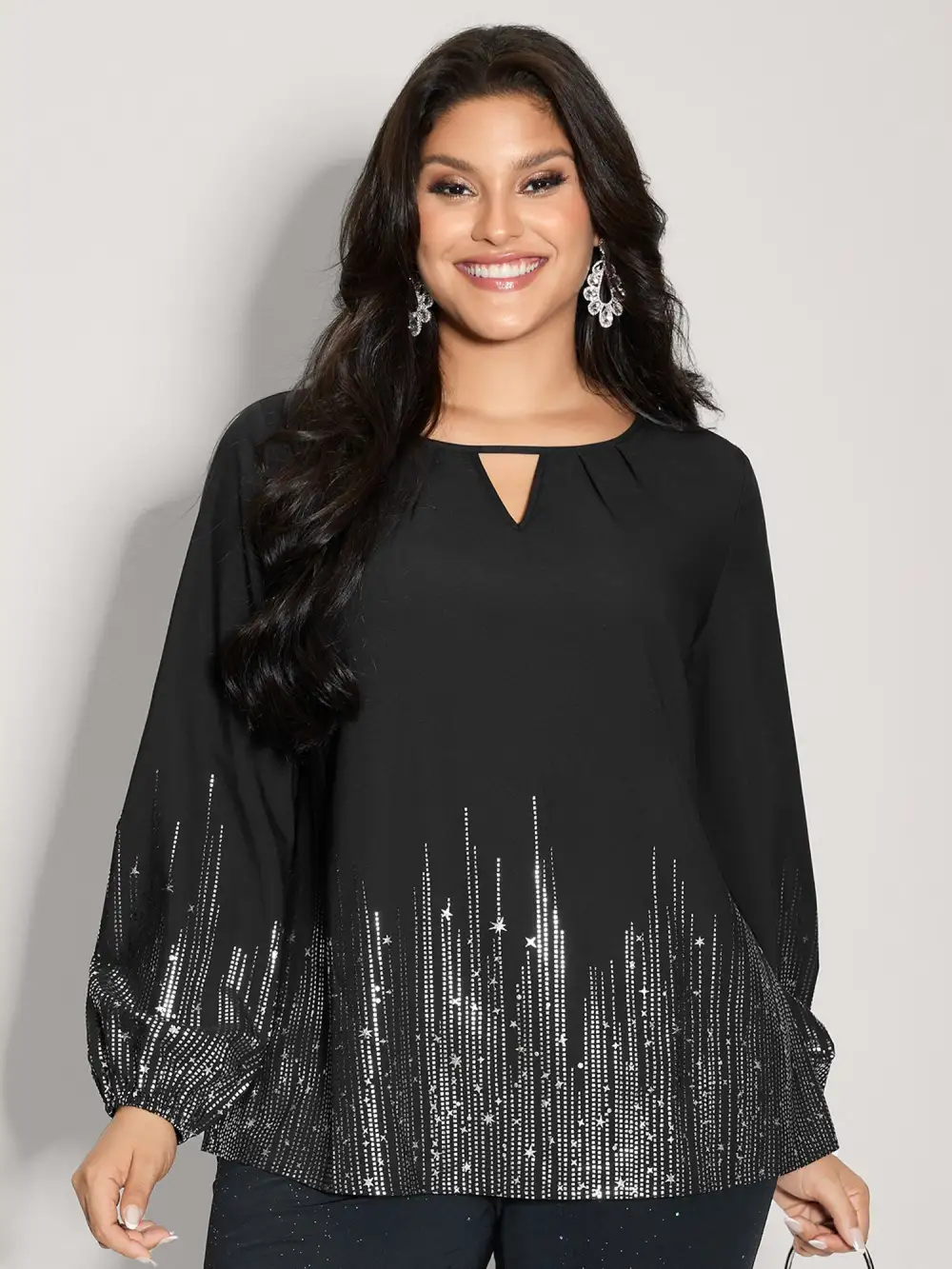 Shiny Silk Two-Piece Blouse