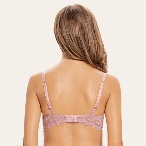 Light Purple Eyelash Lace Demi Bra Sexy Sheer Lace Balconette Bra Daily Wear