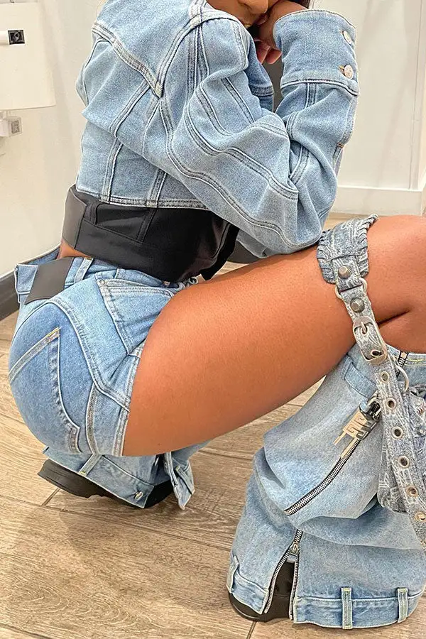 Denim Patchwork Unique Jacket