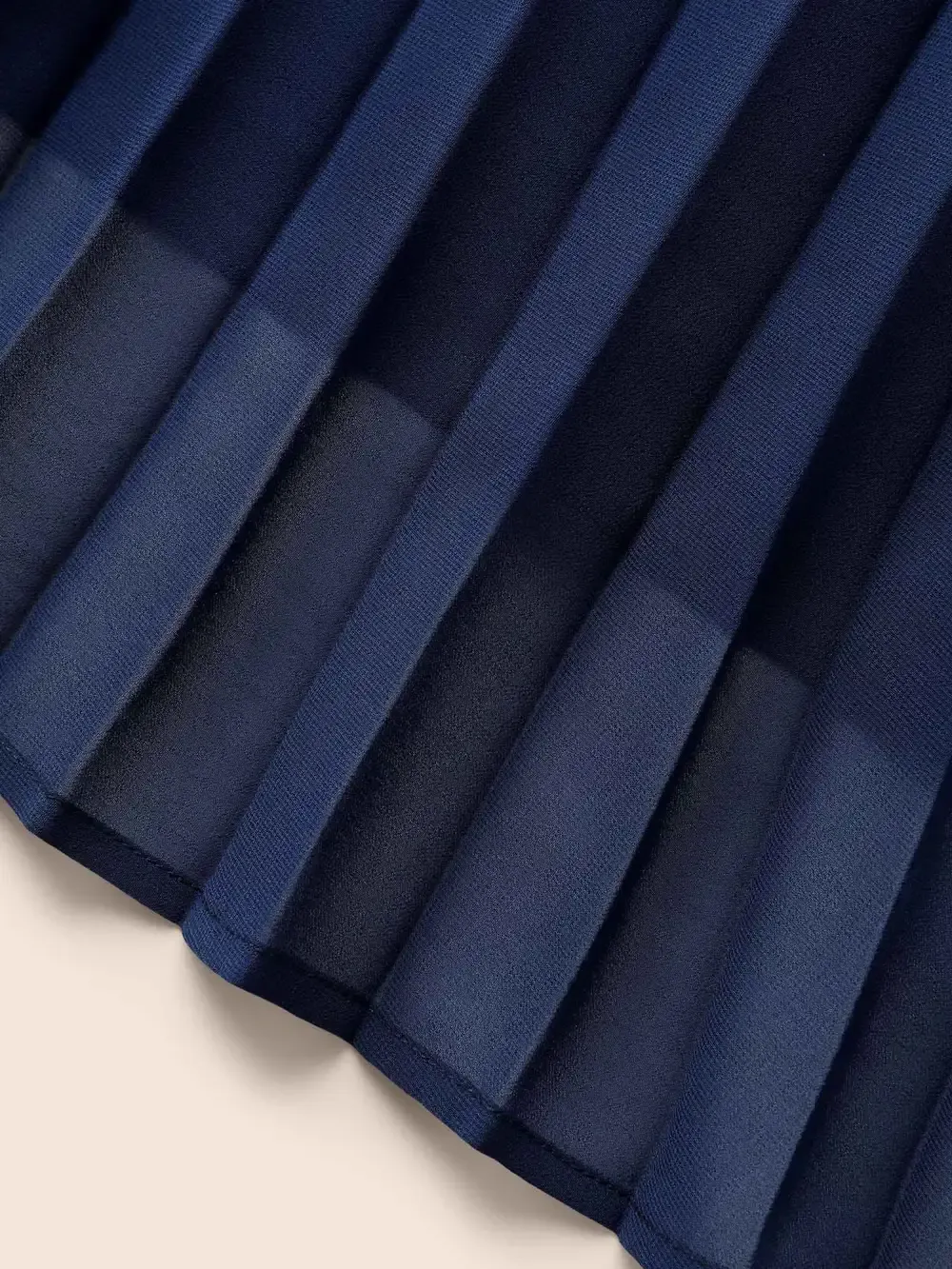 Solid Chiffon Pleated Ruffle Sleeve Dress