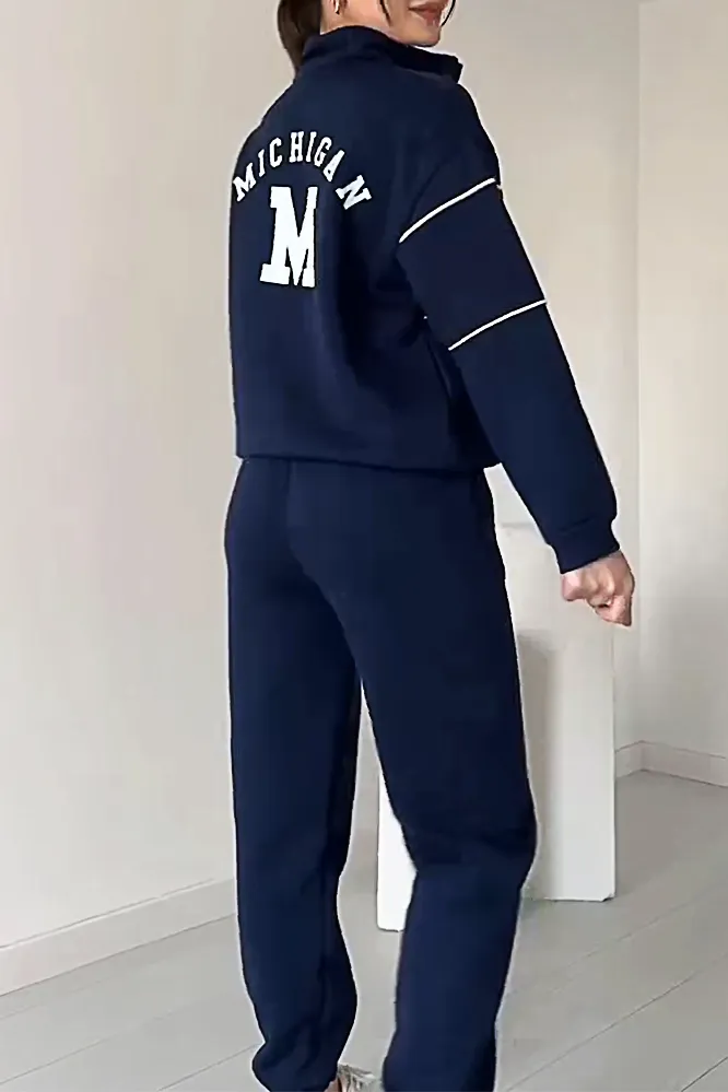 Women's Fashion Sports Leisure Letter Sweater & Pants Two-piece Set