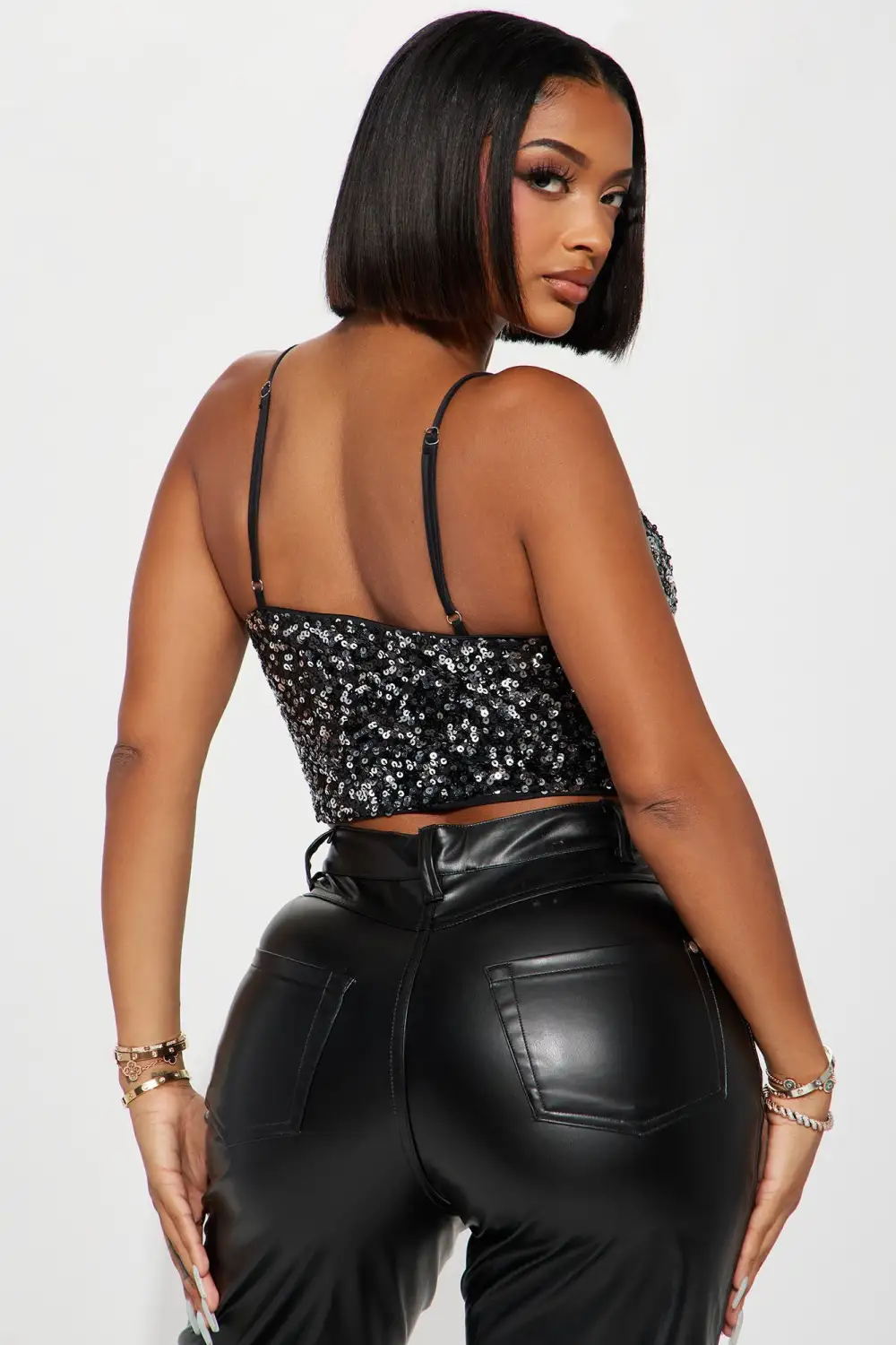 Isabel Sequin Top - Black
