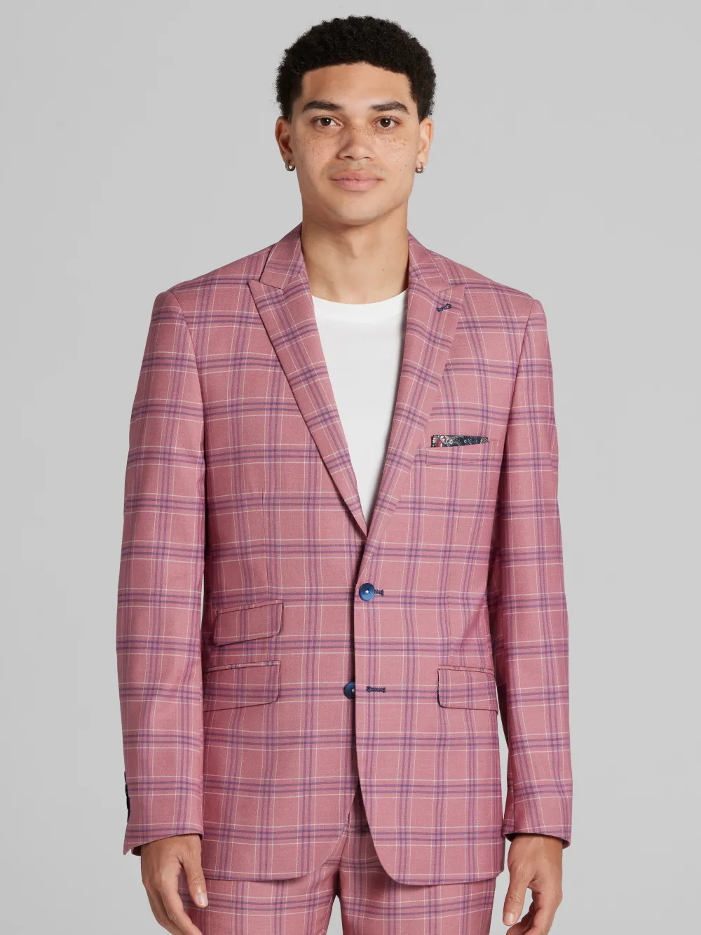 Paisley &Amp; Gray Slim Fit Check Suit Jacket