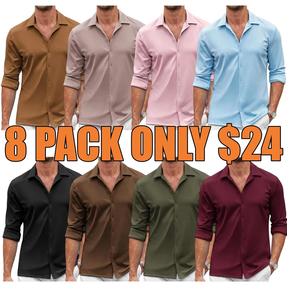 Fall Outfits Men's Shirt Wrinkle Free Dress Shirt