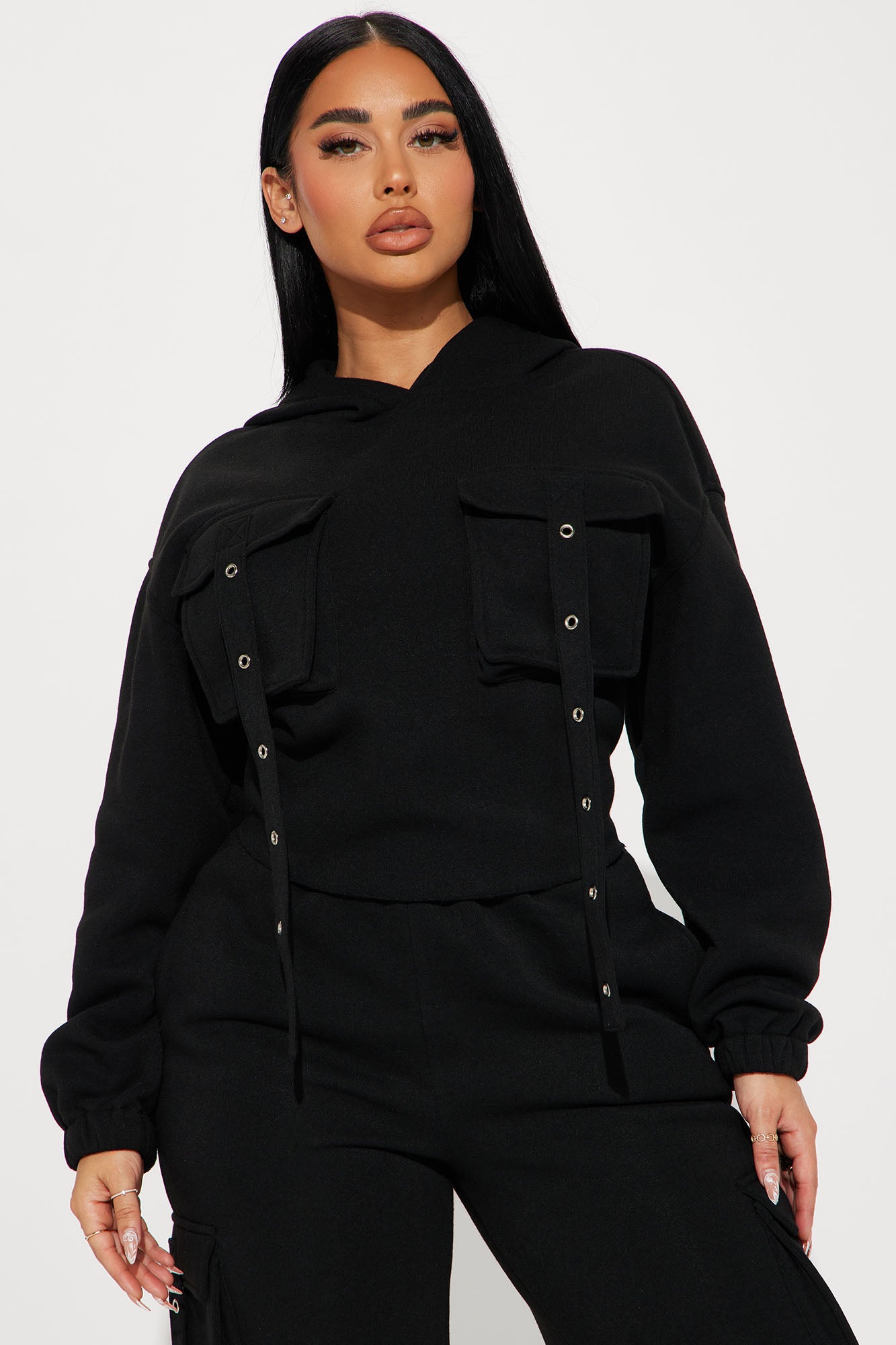 Lizzy Fleece Cargo Set - Black