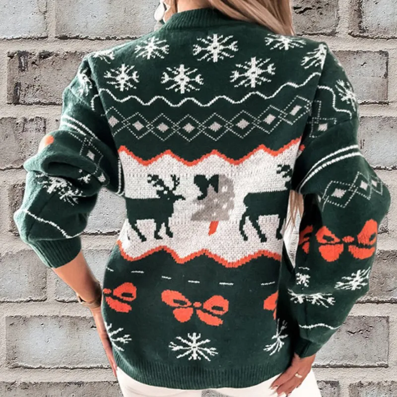 Christmas Round Neck Long Sleeve Casual Sweater