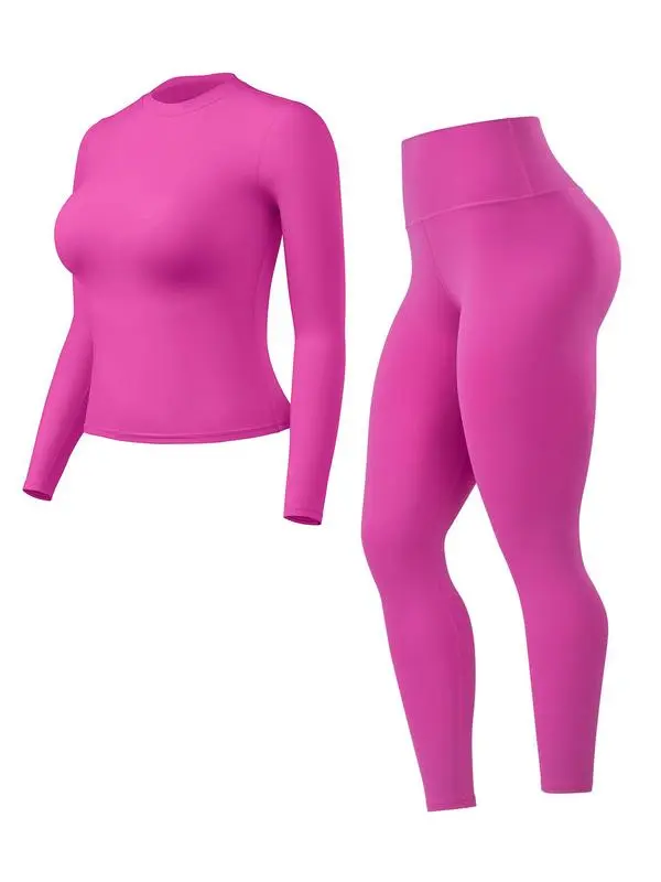 Women’s Workout Set – Long Sleeve Top & Leggings