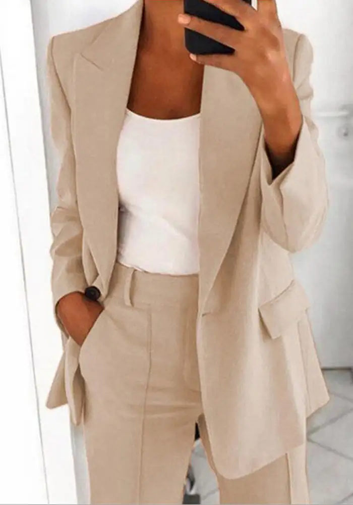 Truly Relaxed Easy Match Work Blazer and Pant Suit（Clearance Sale）
