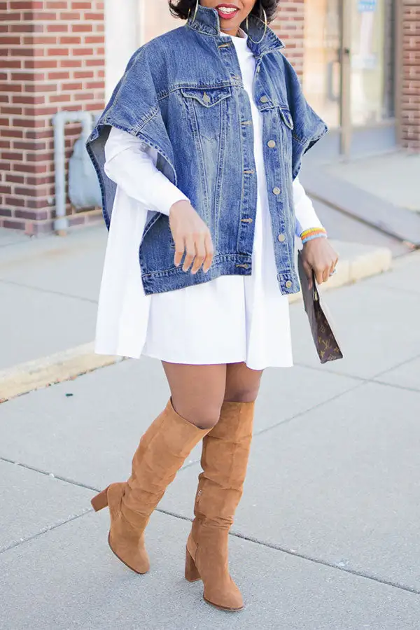 Blue On-trend Sleeveless Denim Jacket