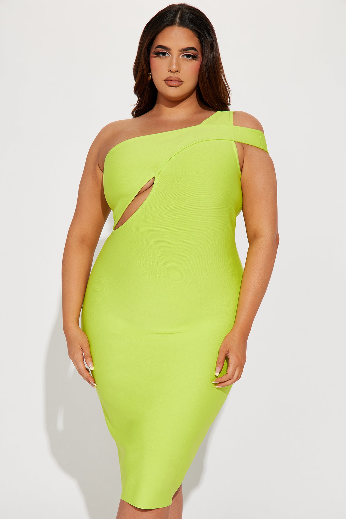 Josephine Bandage Midi Dress - Lime