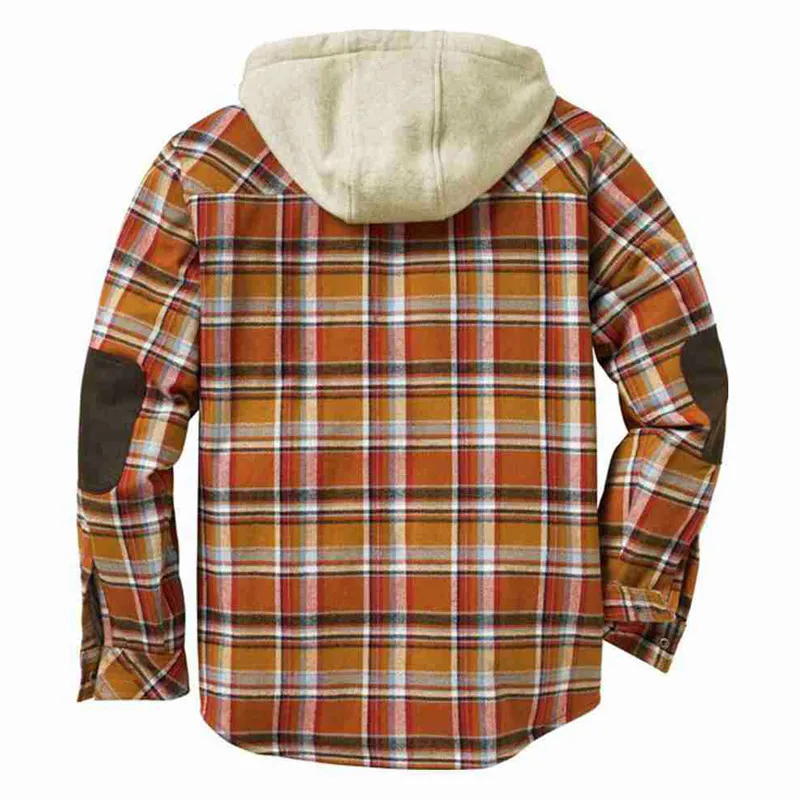 Plaid Stitching Men's Outdoor Jacket