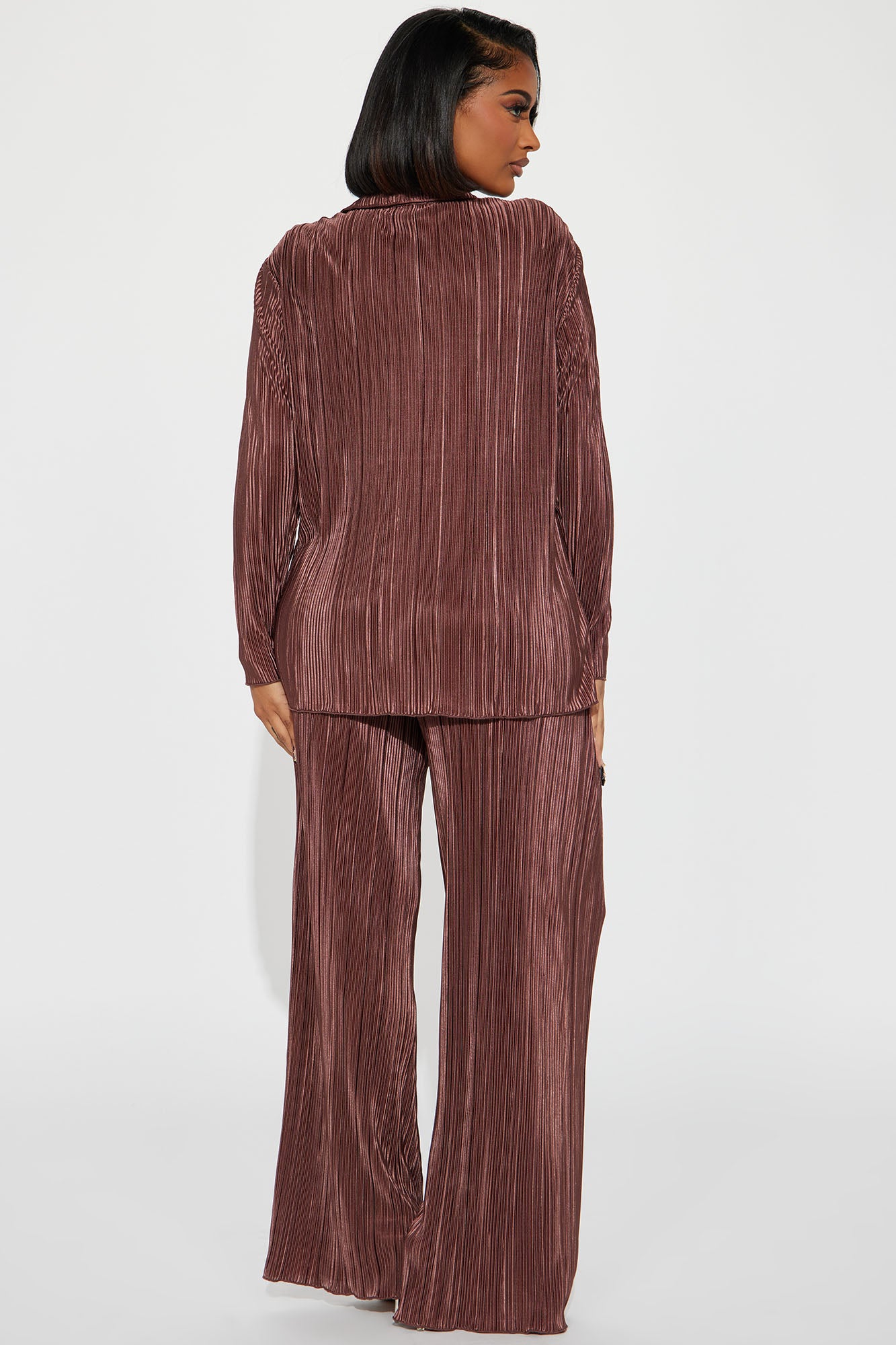 If It Plisse You Pant Set - Mocha