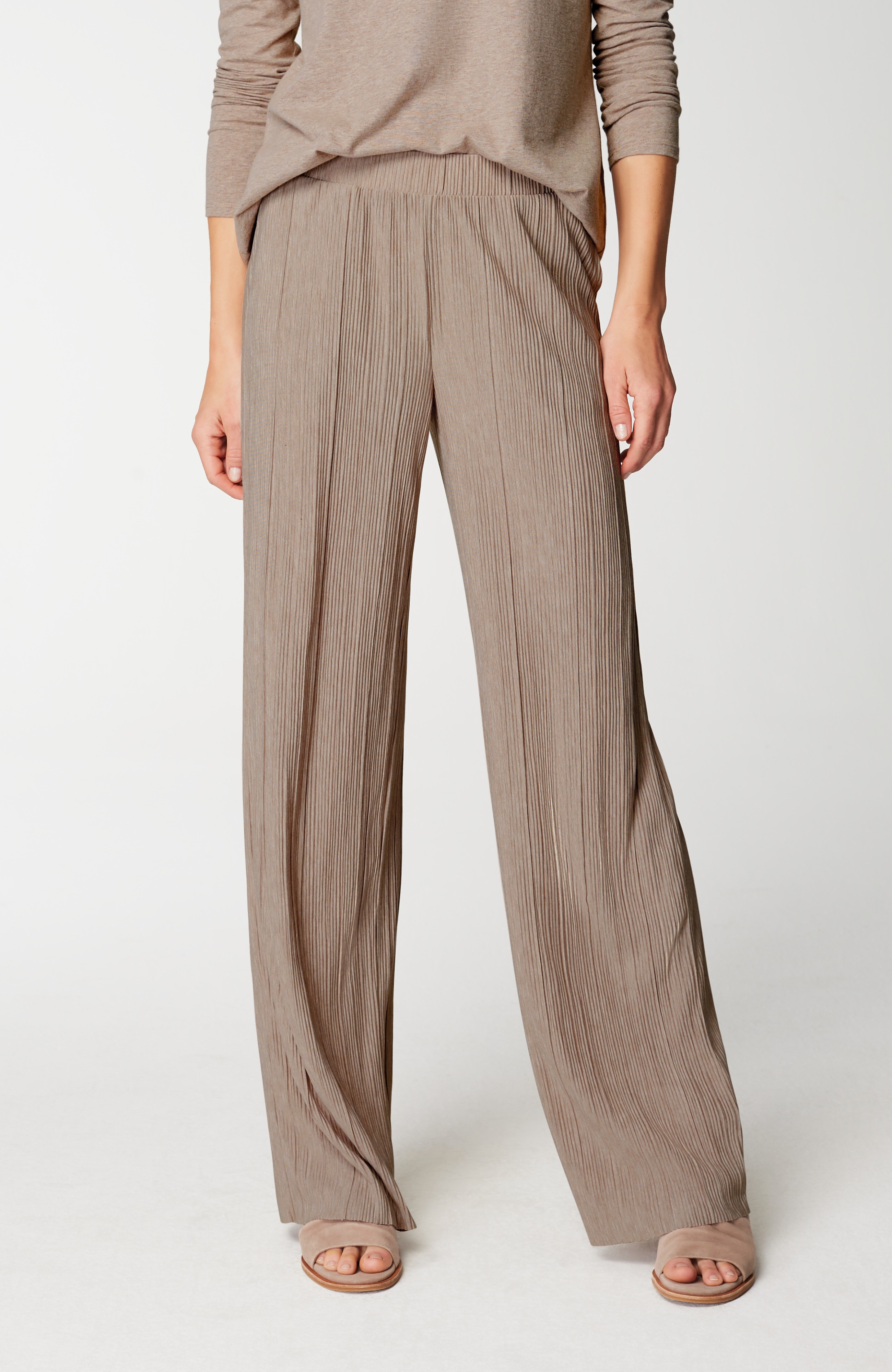 Pure Jill Pleated Wide-Leg Pants