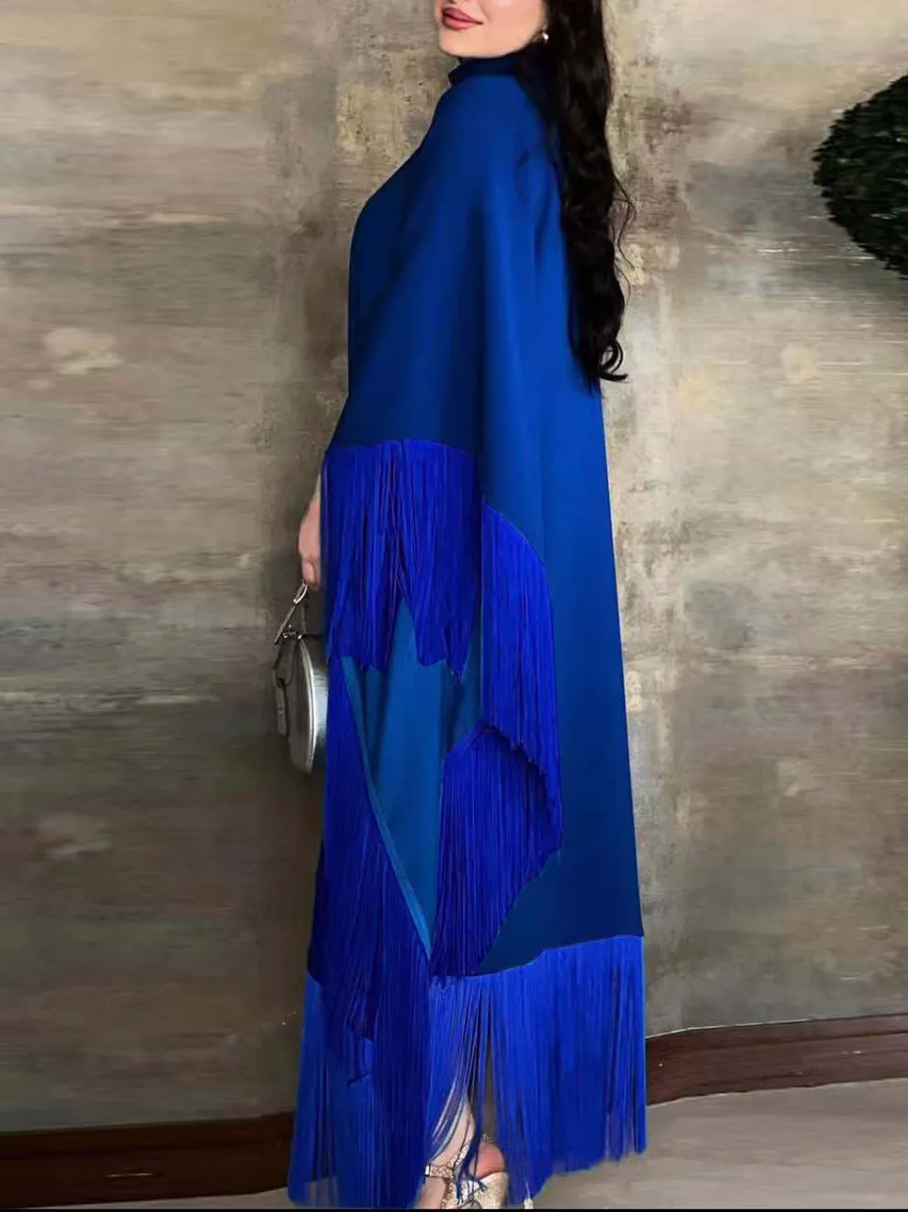 Tassel Fashion Bat Sleeve Long Dress