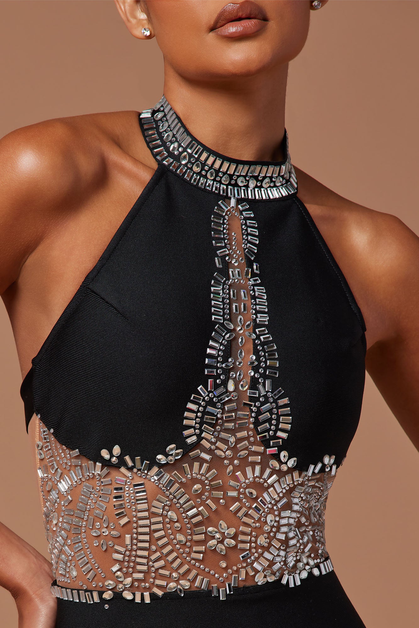 Amira Embellished Gown - Black