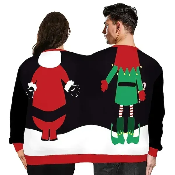 Christmas Santa Claus Ugly Christmas Sweater / Sweatshirt Hoodie Pullover Print Graphic Top For Men's Women's Unisex Adults' 3D Print 100% Polyester Party
