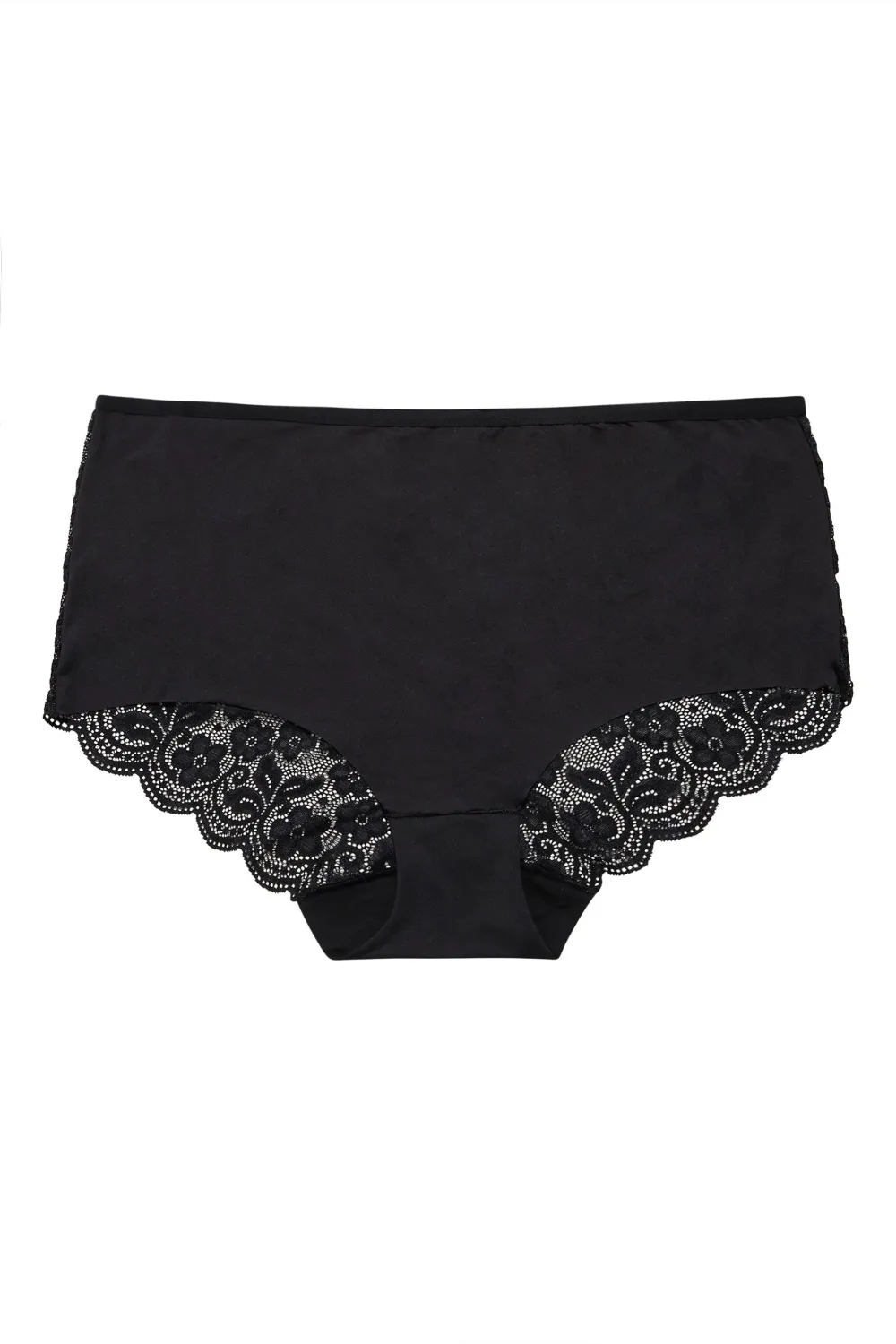 YOURS 5 PACK Curve Black Cotton High Waisted Full Briefs