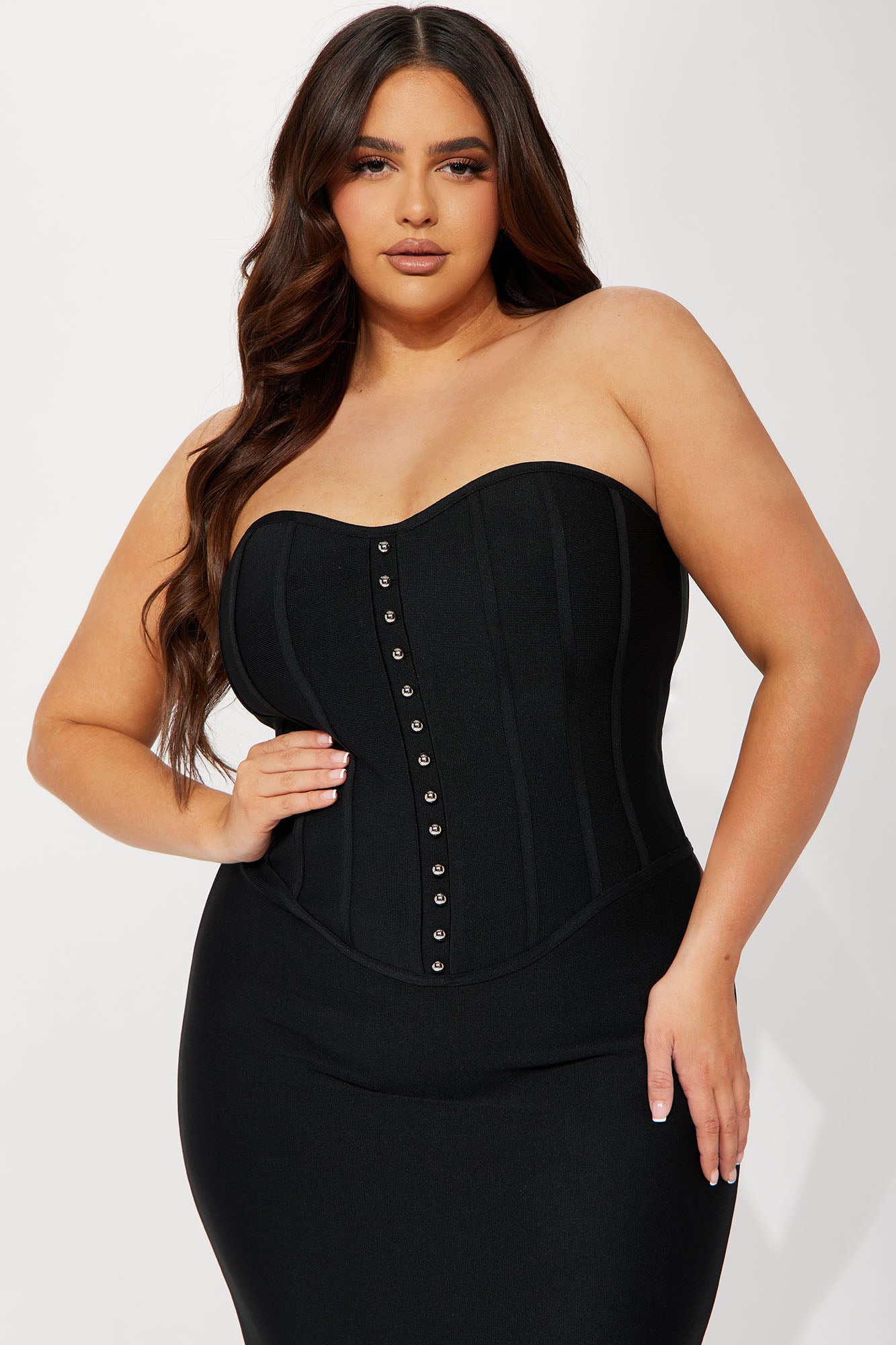 Gemma Bandage Midi Dress - Black