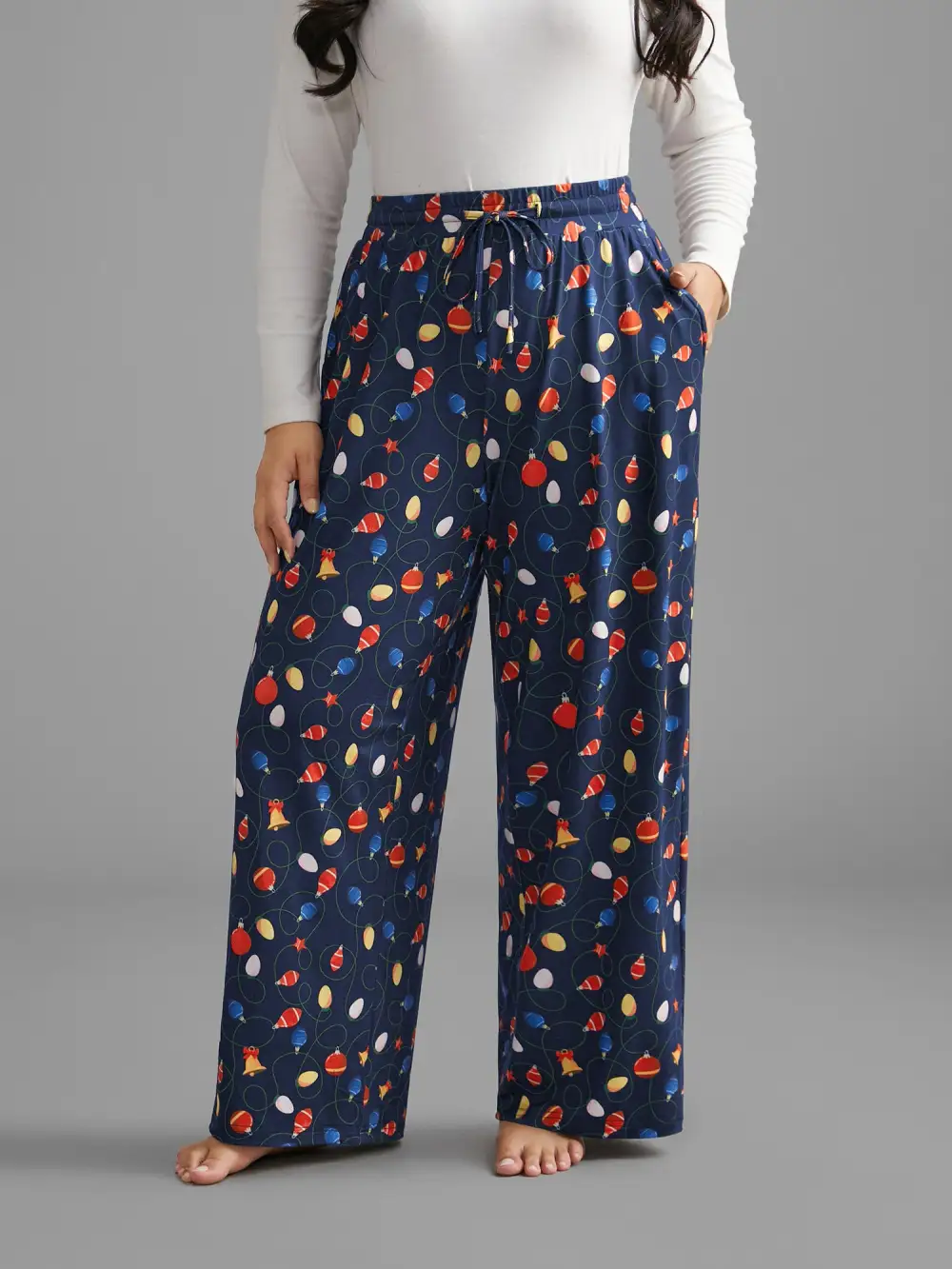 Bulb Print Drawstring Lounge Bottoms