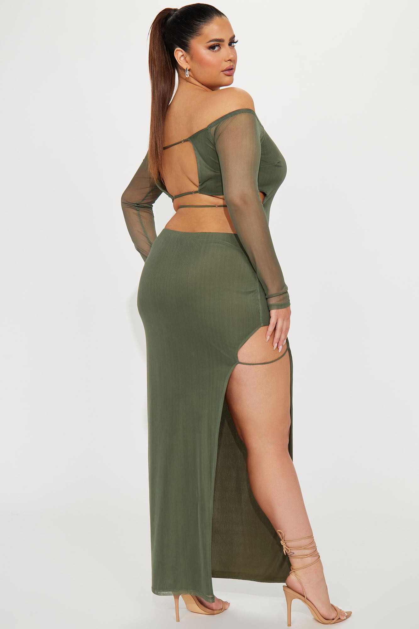 Easy Breezy Mesh Maxi Dress - Olive