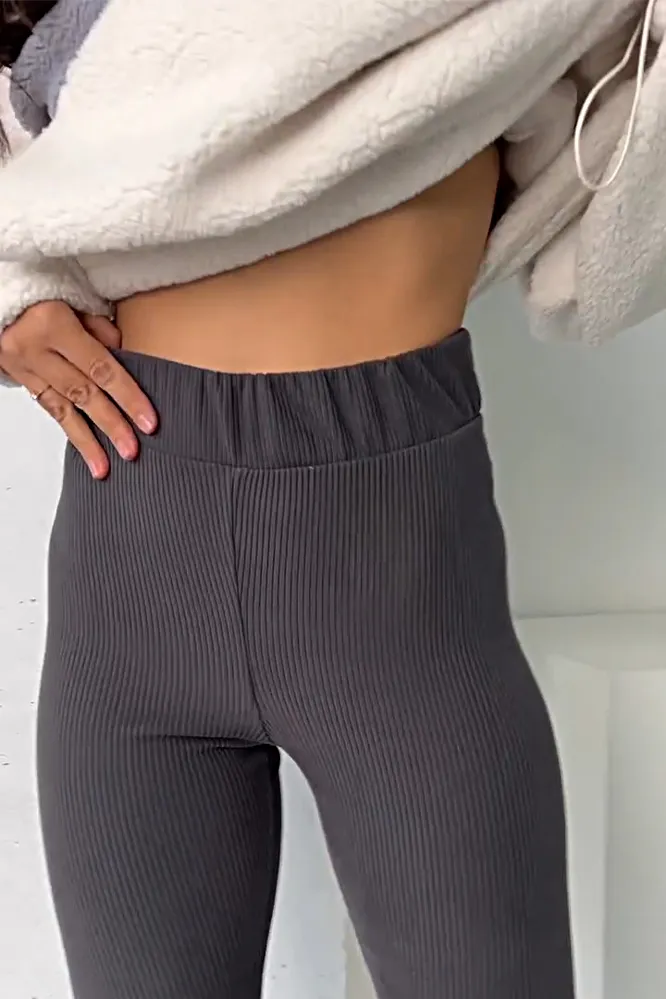 Women's contrast fleece hoodie and pants two-piece set