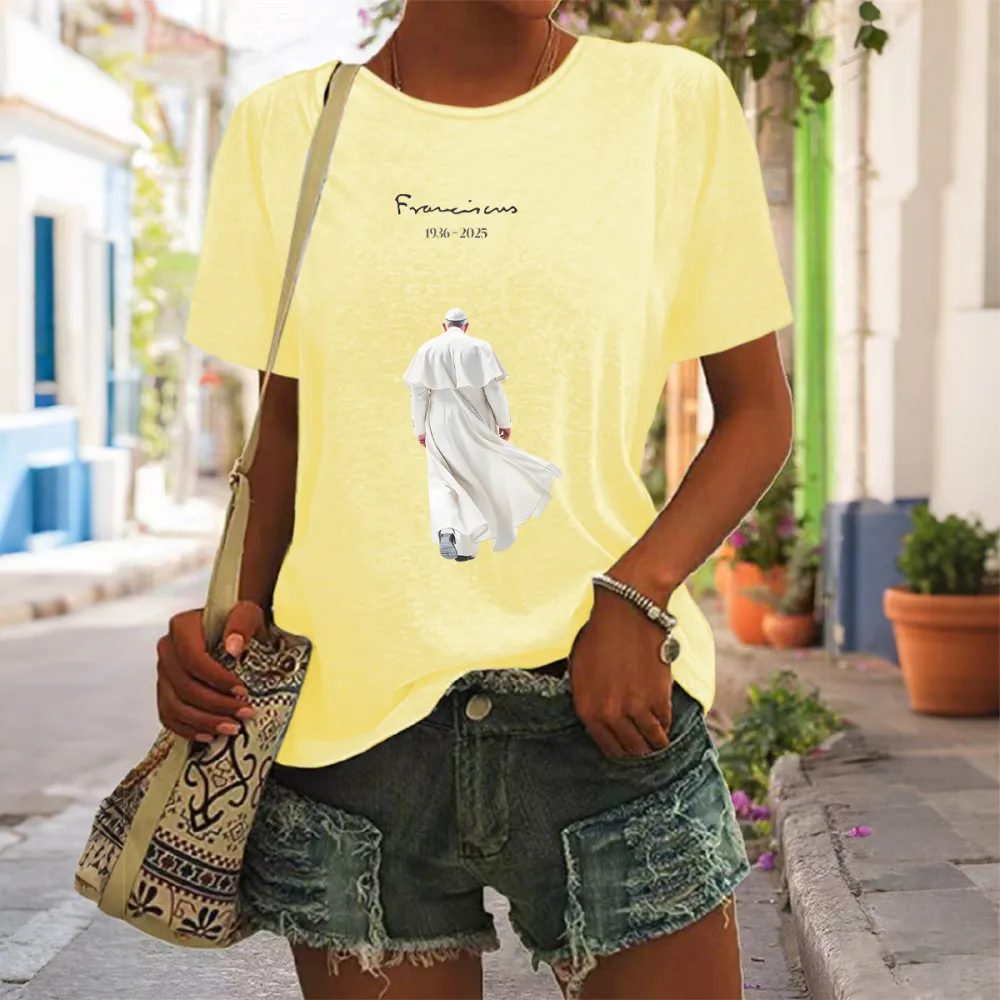 Women's Rip 1936-2025 Print Short Sleeve Round Neck Cotton T-Shirt
