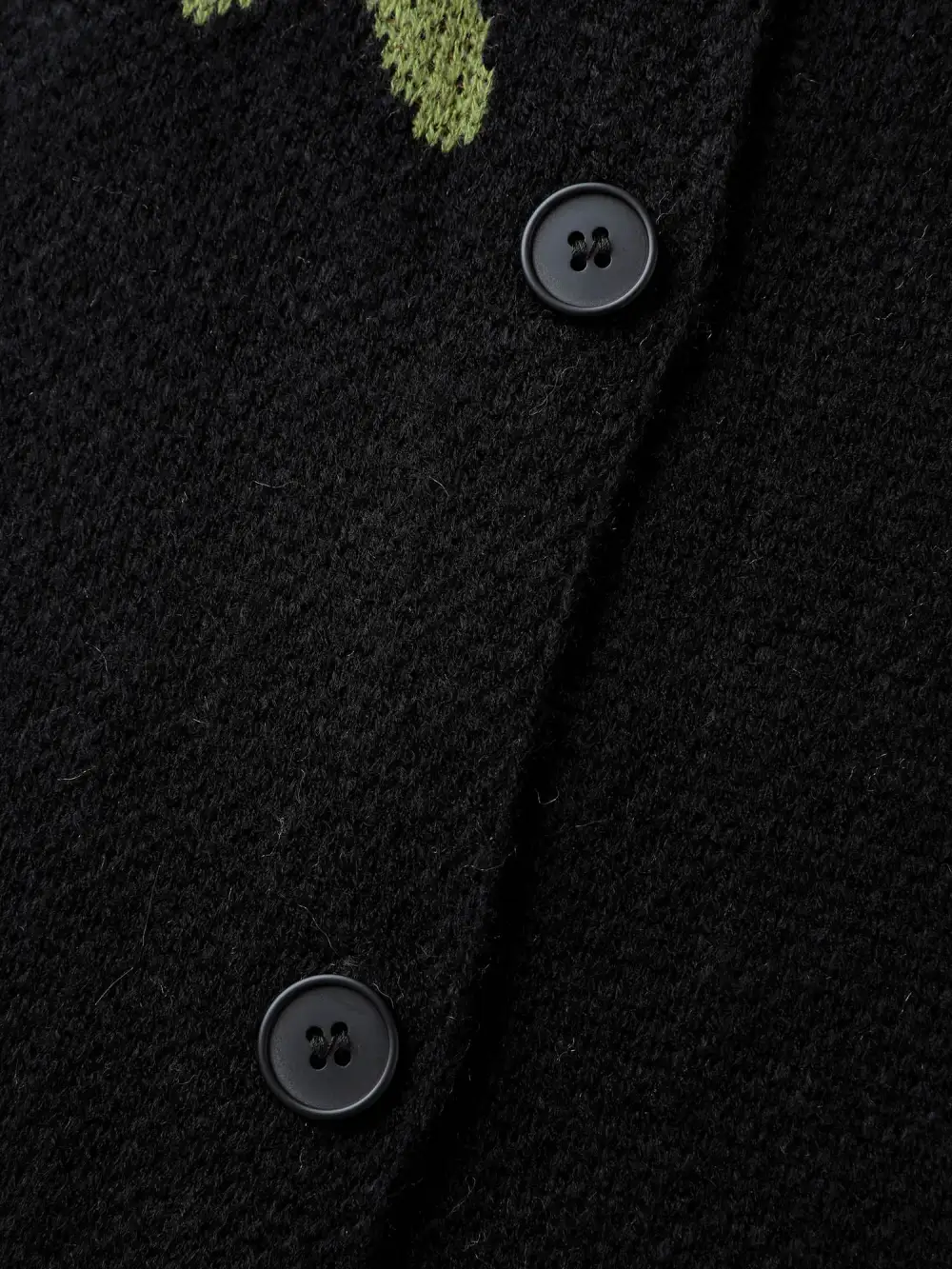 Floral Pattern Button-Down Knit Cardigan