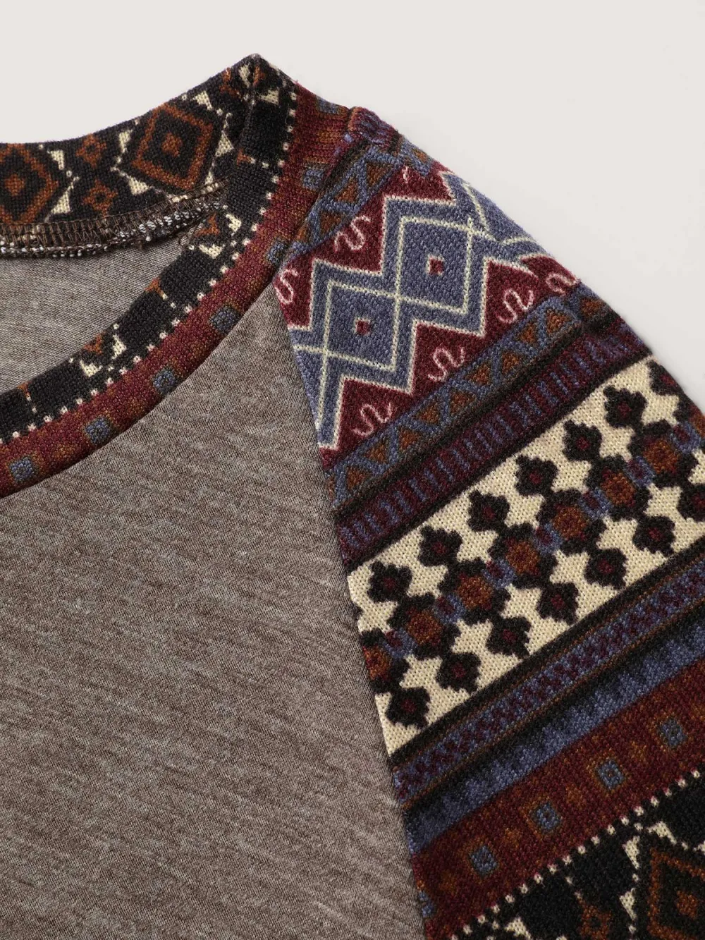 Supersoft Boho Stripes Spliced T-Shirt