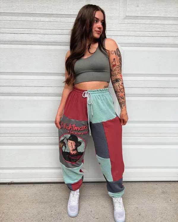 Blue sweatpants how perfect and cozy piece for your Halloween day