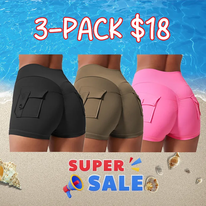 Women's All-Season High Waist Ruched Skinny Sports Shorts , Cool Breathable Solid Button Pocket , Yoga Gym Daily Errands Summer-Ready