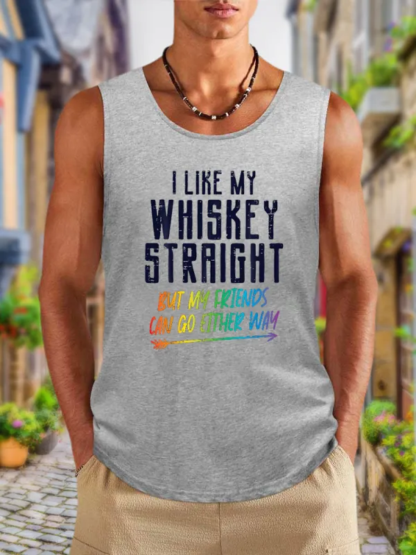 Men'S Vests Like My Whiskey Straight Friends LGBTQ Gay Pride Proud Ally