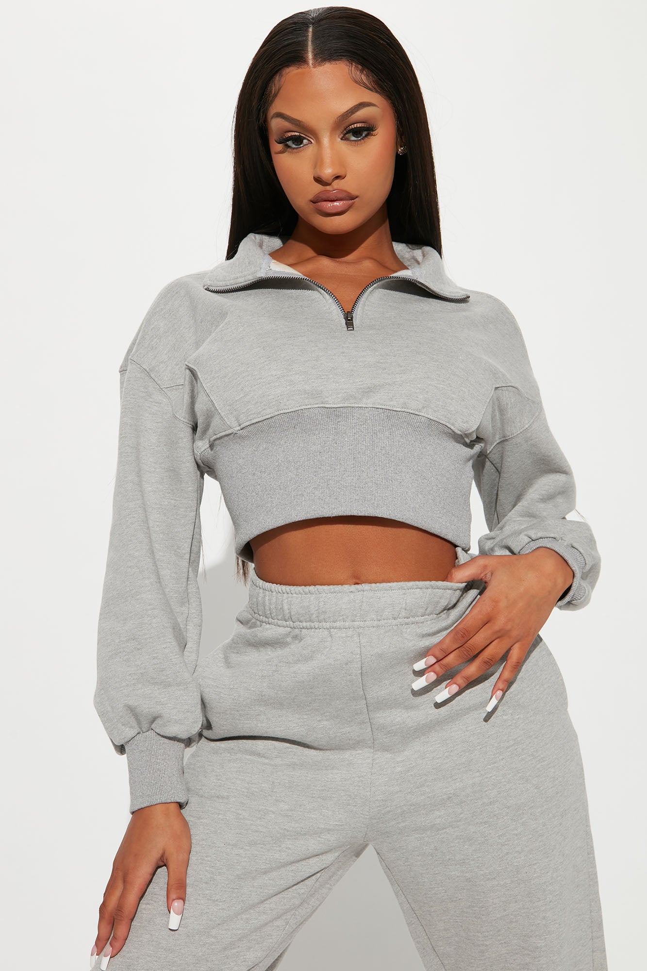 Its Always Casual Pant Set - Grey