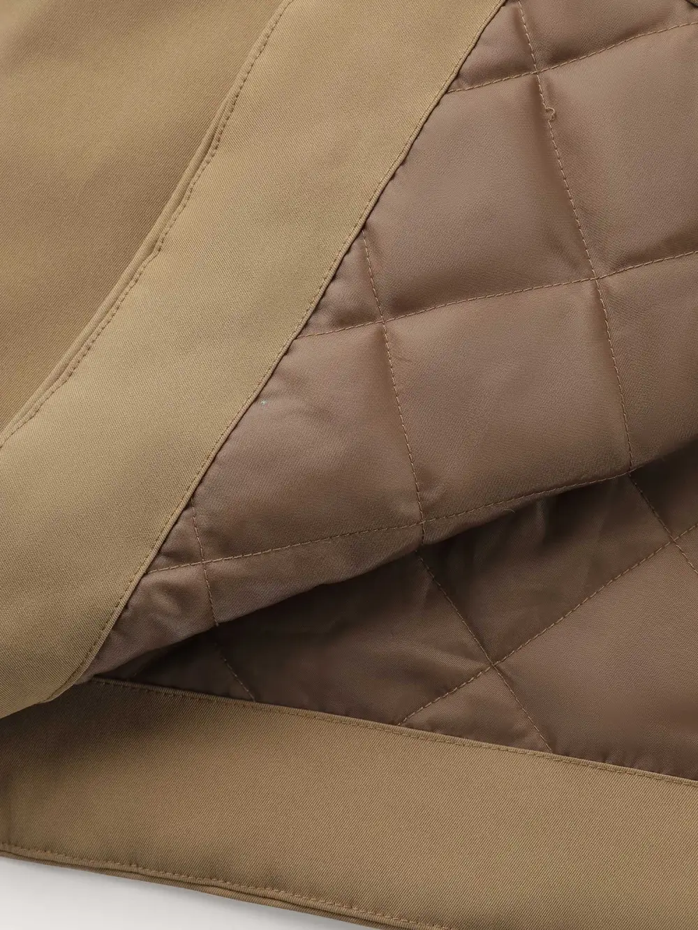 Balloon Sleeve Long Quilted Jacket