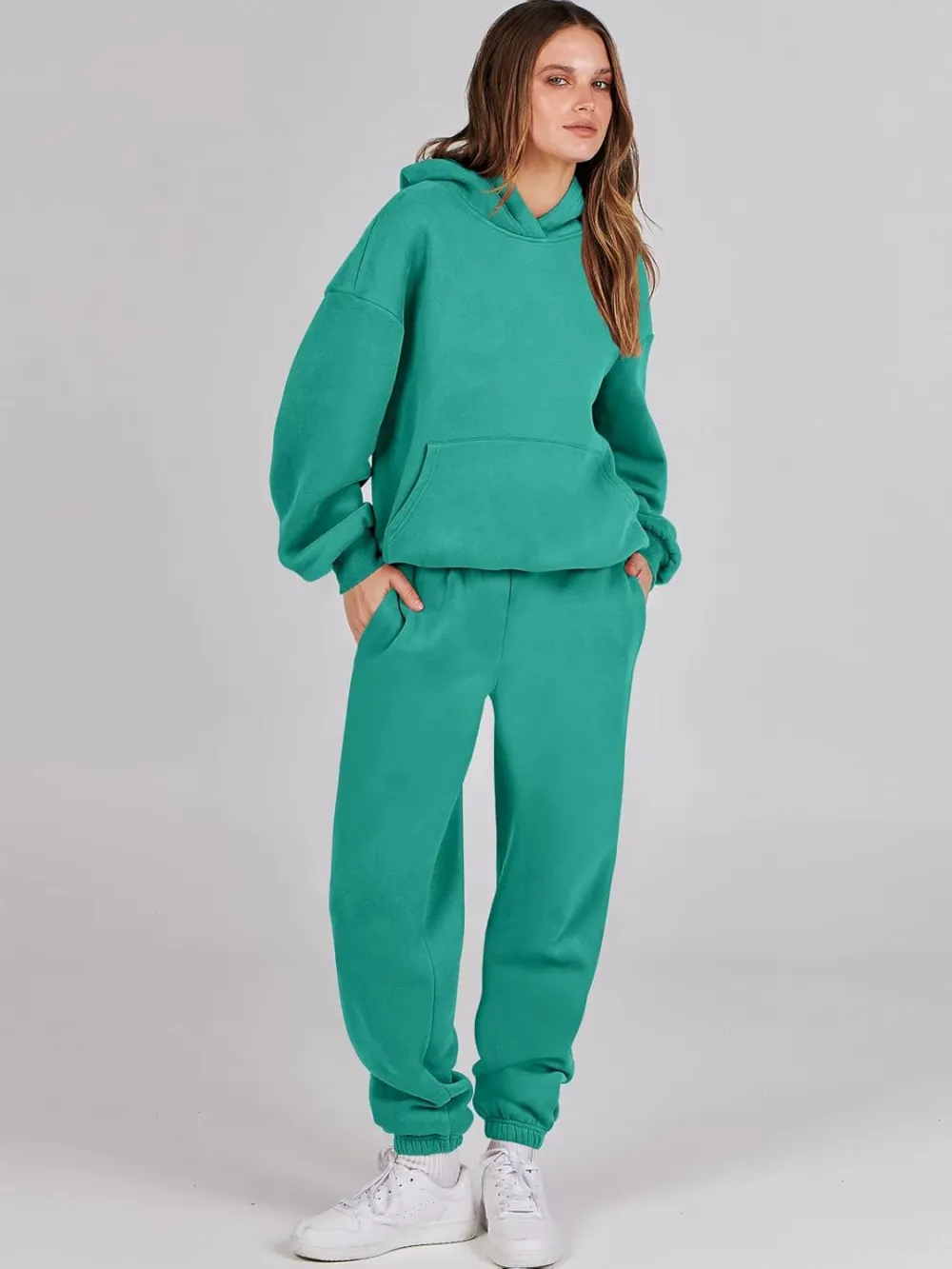 (Clearance Sale $1.99⚡) 2024 Women's Fall Oversized Casual Hoodie Two Piece Sweatshirt Jogging Pants Sweatshirt Set