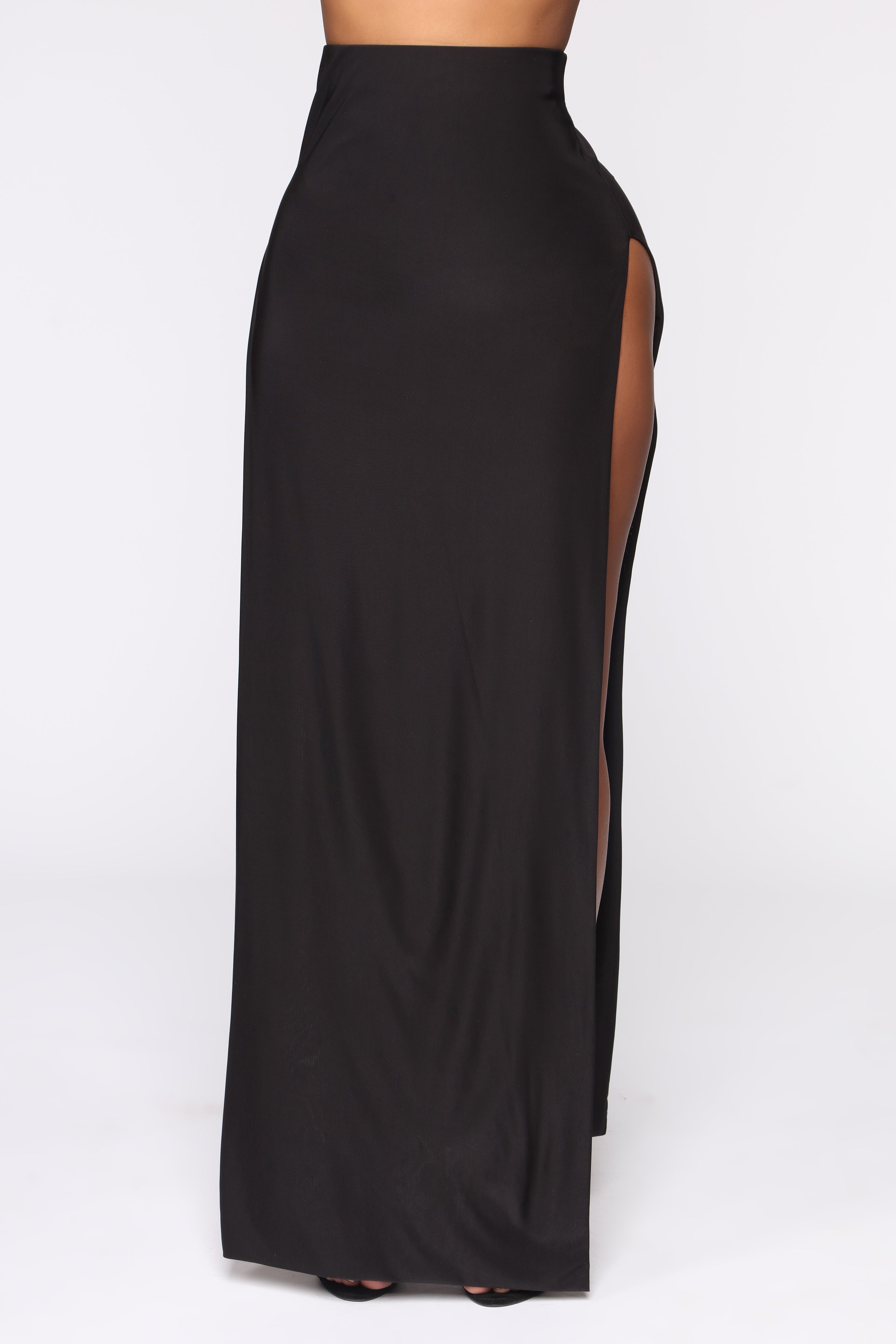 Mariah Slit Skirt Set - Black