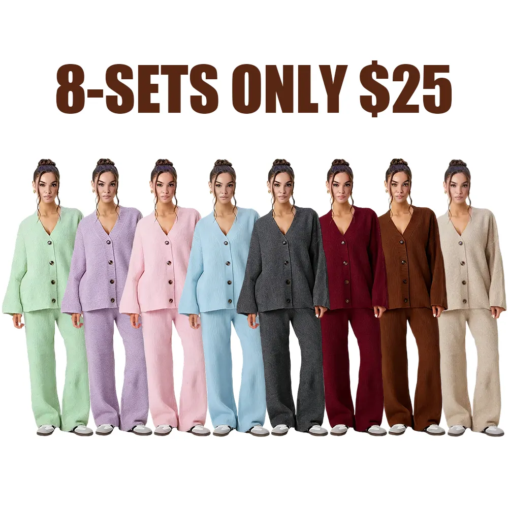 Women's Slouchy Solid Color Two Piece Outfits