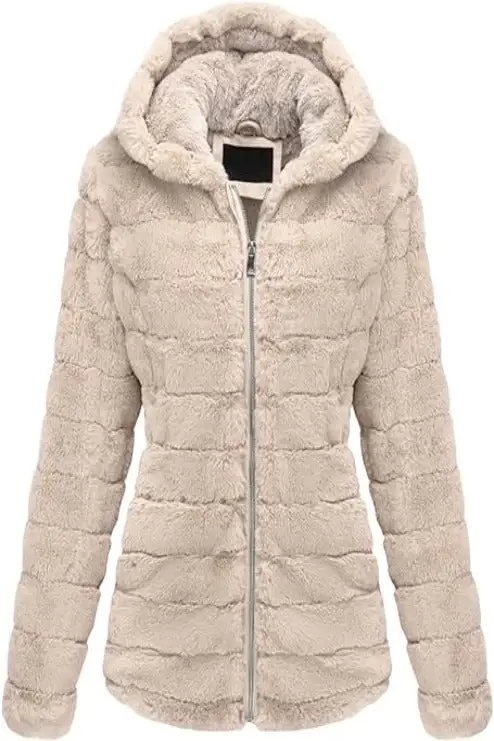 Women's Faux Fur Coat  Sherpa-Lined Fleece Jacket