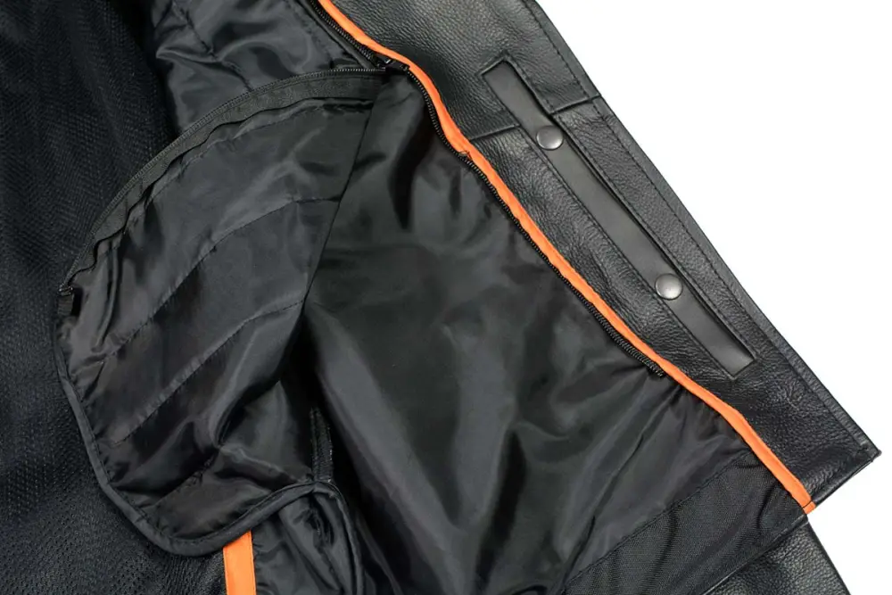 Leather LKL2700 Women's Classic Black Premium Leather Motorcycle Vintage Jacket with Side Laces