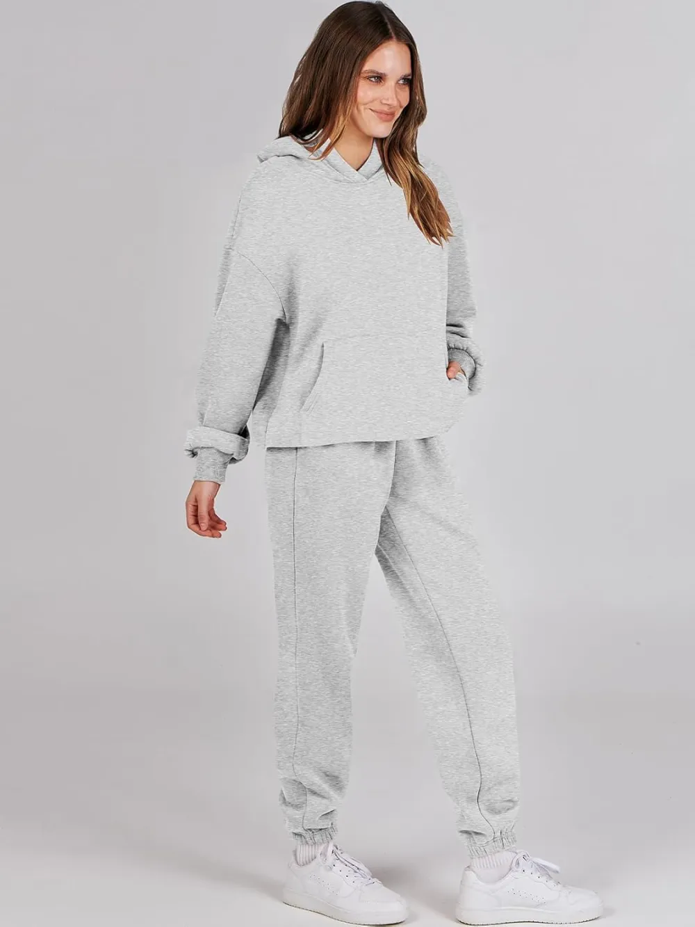 (Clearance Sale $1.99⚡) 2024 Women's Fall Oversized Casual Hoodie Two Piece Sweatshirt Jogging Pants Sweatshirt Set