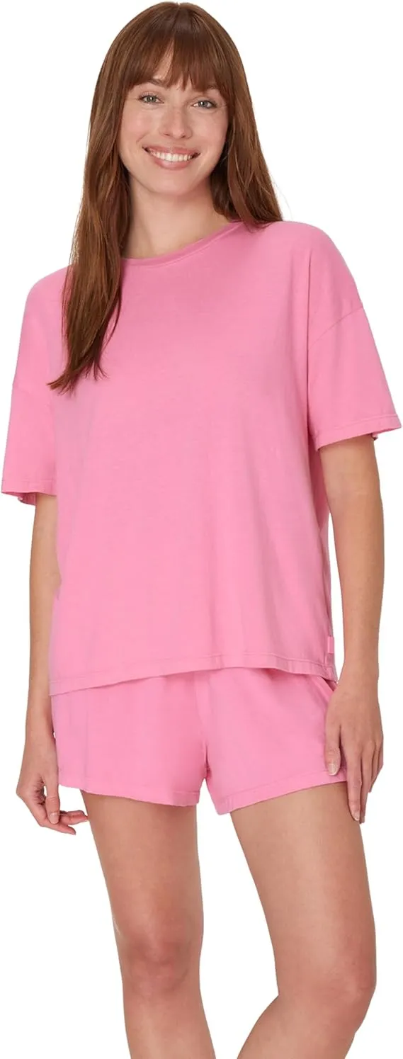 2 Piece Lounge Set, Comfywear SuperSoft Boxy T-Shirt & Sleep Shorts Loungewear Women's