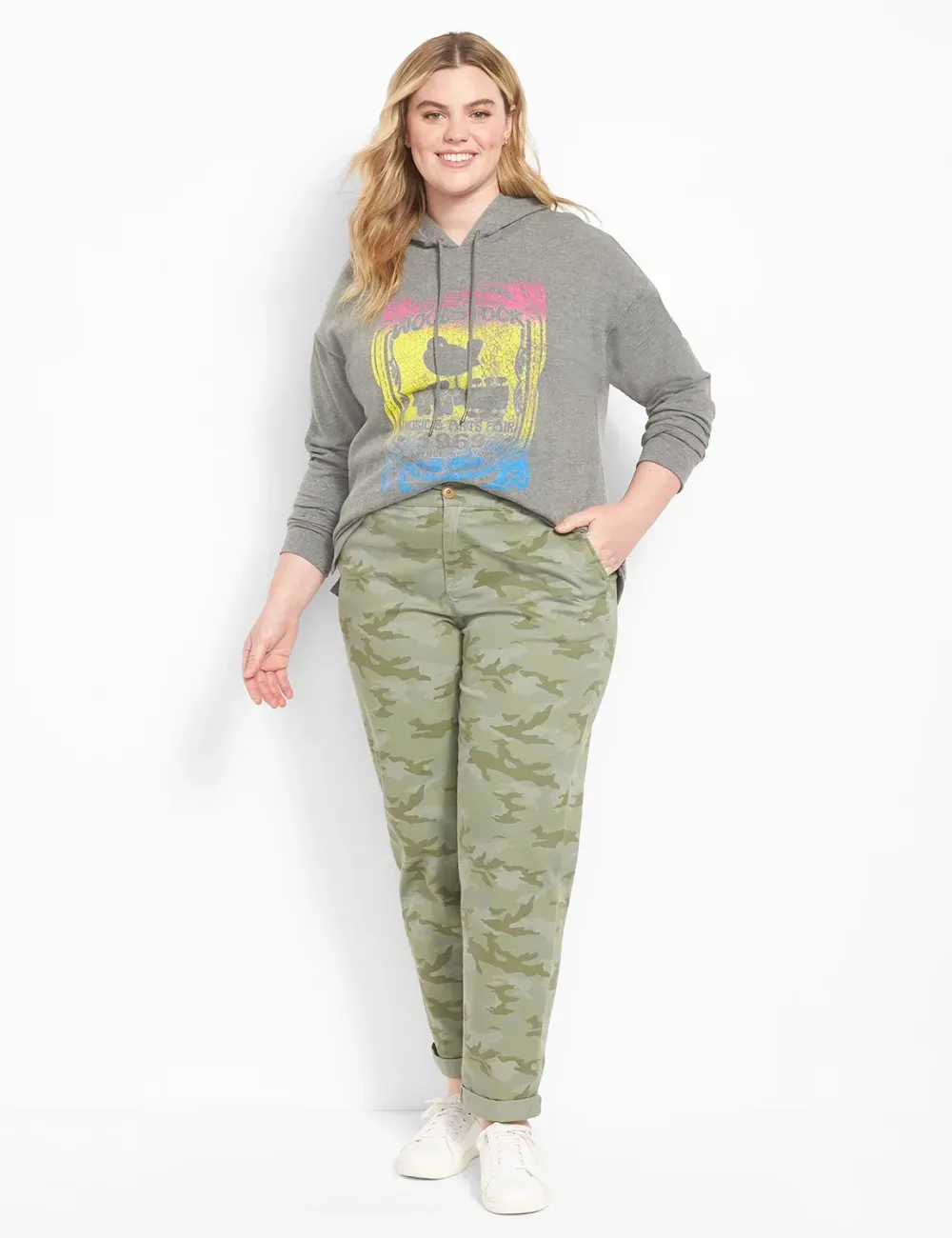 Woodstock Graphic Drop-Shoulder Hoodie Tunic