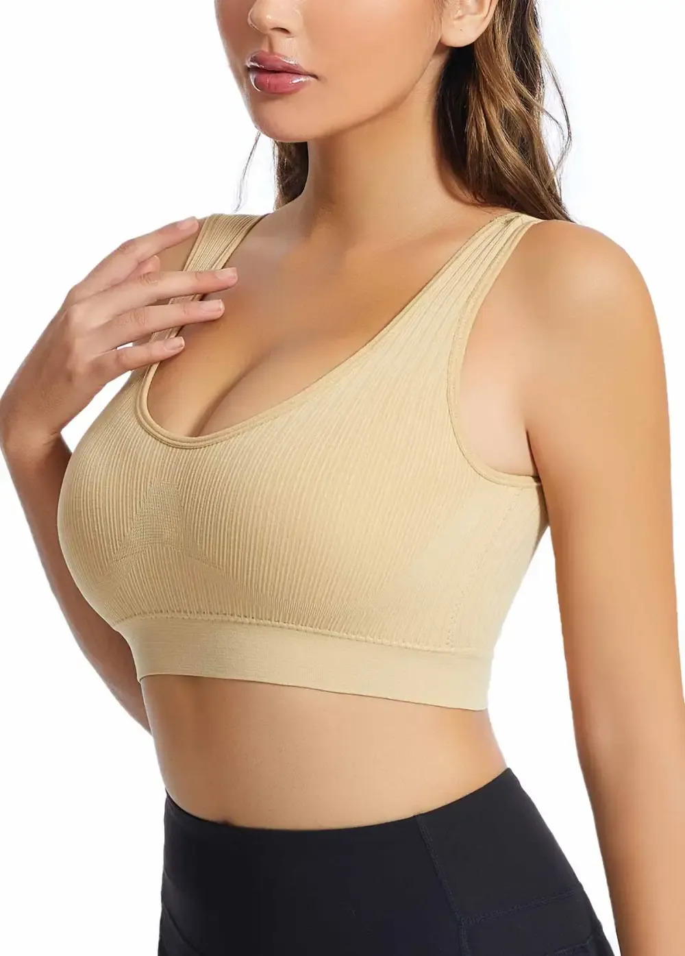 Skin Color Scoop Detail Stretch Bra