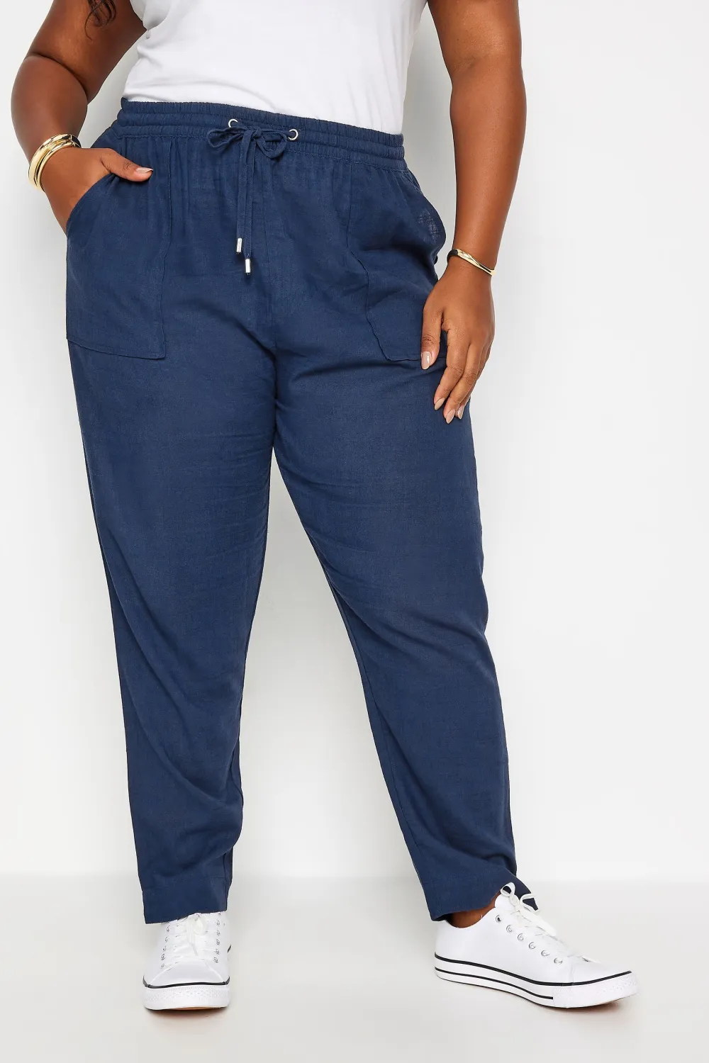 YOURS Curve Black Linen Joggers