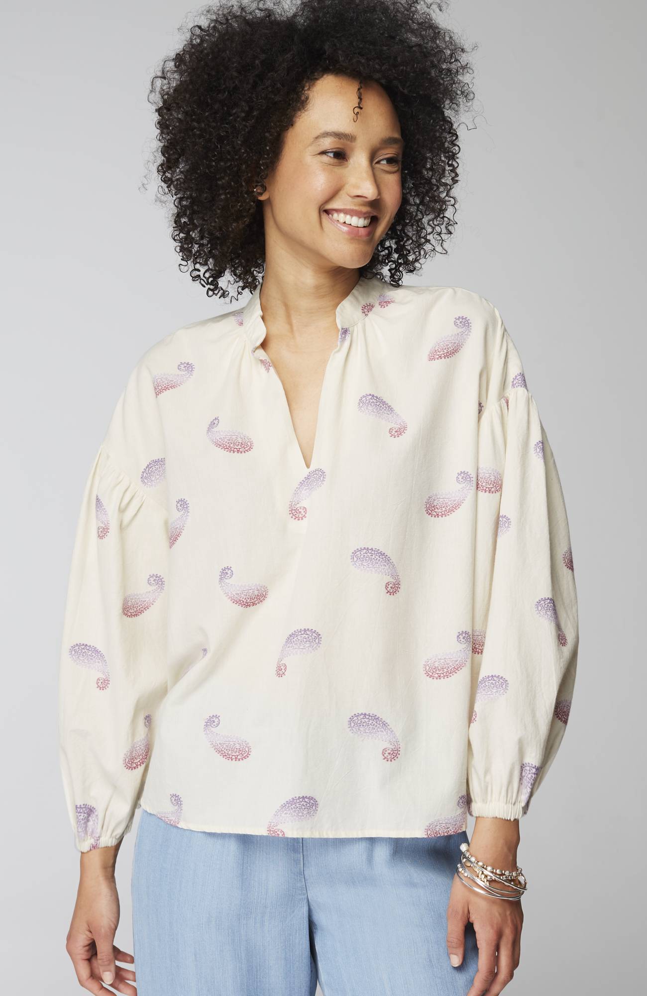 Oversized Split-Neck Top