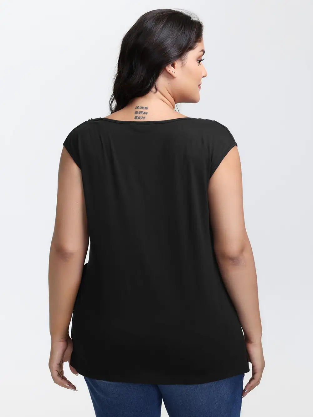 Cowl Neckline Knotted Knit Tank Top