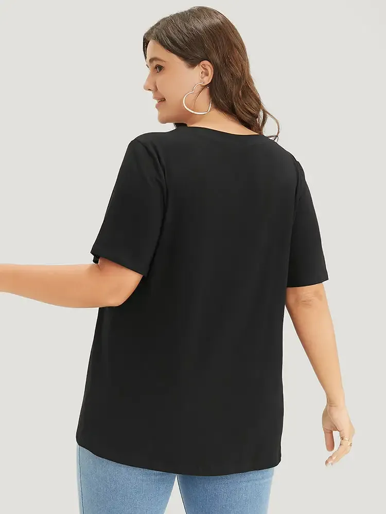 Moon Print Short Sleeve T-shirt