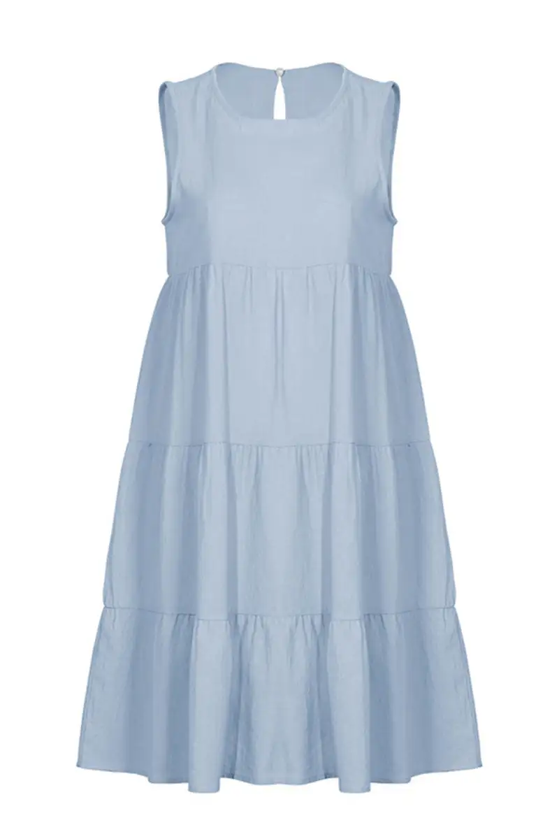 Fashion Casual Solid Patchwork O Neck Princess Dresses(6 Colors)
